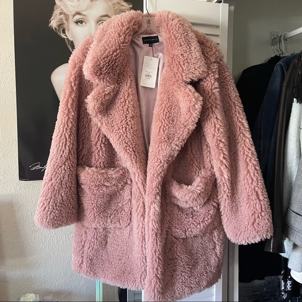 Pink teddy coat